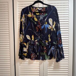 Parker Navy Floral Blouse